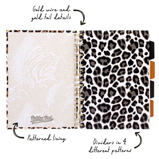 Agenda cu spirala si separatoare Pukka Pads Wild Project Book, B5 dictando, 200 pag hartie 80 g, coperti tari