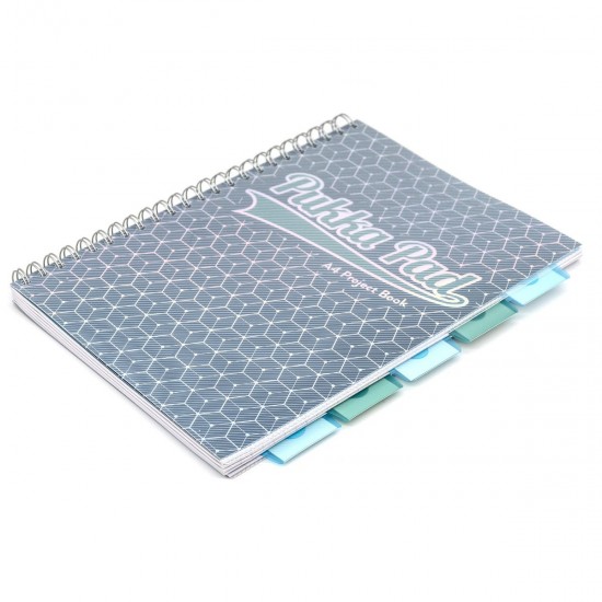 Caiet cu spirala si separatoare Pukka Pads Project Book Glee 200 pag, matematica, A4, albastru inchis Caiet cu spirala si separatoare Pukka Pads Project Book Glee 200 pag, matematica, A4, albastru inchis