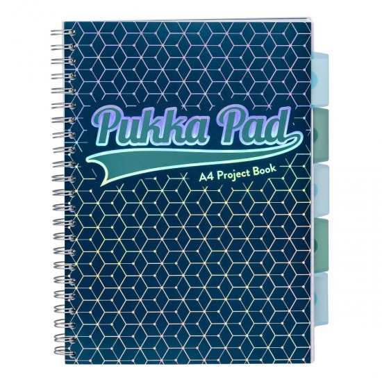 Caiet cu spirala si separatoare Pukka Pads Project Book Glee 200 pag, matematica, A4, albastru inchis Caiet cu spirala si separatoare Pukka Pads Project Book Glee 200 pag, matematica, A4, albastru inchis