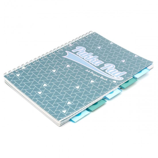 Caiet cu spirala si separatoare Pukka Pads Project Book Glee, 200 pag, dictando A4, verde