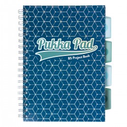 Caiet cu spirala si separatoare Pukka Pad Project Book Glee 200 pag, matematica B5 albastru inchis Caiet cu spirala si separatoare Pukka Pad Project Book Glee 200 pag, matematica B5 albastru inchis