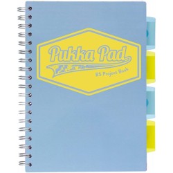 Caiet cu spirala si 5 separatoare Pukka Pads Project Book Pastel, coperti PP, 200 pag Matematica, B5, hartie 80g BLUE Caiet cu spirala si 5 separatoare Pukka Pads Project Book Pastel, coperti PP, 200 pag Matematica, B5, hartie 80g BLUE