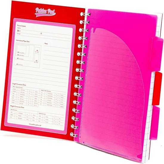 Set 3 caiete cu spirala si separatoare Pukka Pads Project Book Vogue 200 pag dictando A5 albastru/roz Set 3 caiete cu spirala si separatoare Pukka Pads Project Book Vogue 200 pag dictando A5 albastru/roz