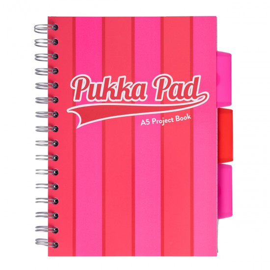 Set 3 caiete cu spirala si separatoare Pukka Pads Project Book Vogue 200 pag dictando A5 albastru/roz Set 3 caiete cu spirala si separatoare Pukka Pads Project Book Vogue 200 pag dictando A5 albastru/roz