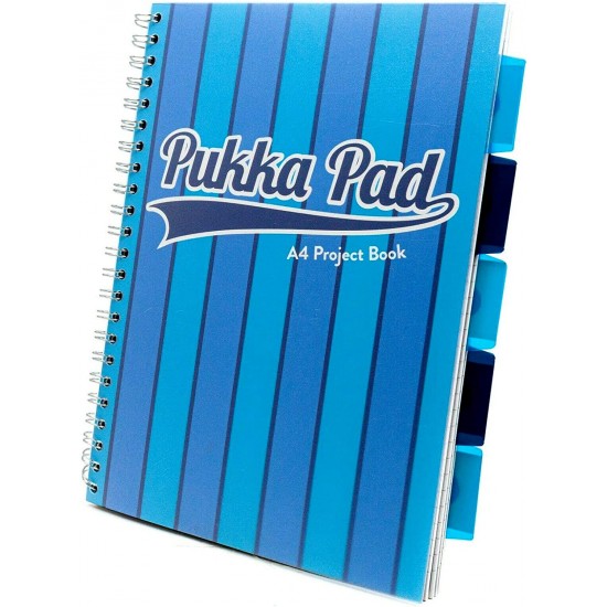 Set 3 caiete cu spirala si separatoare Pukka Pads Project Book Vogue 200 pag dictando A5 albastru/roz Set 3 caiete cu spirala si separatoare Pukka Pads Project Book Vogue 200 pag dictando A5 albastru/roz