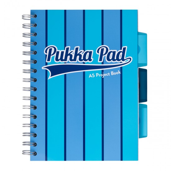Set 3 caiete cu spirala si separatoare Pukka Pads Project Book Vogue 200 pag dictando A5 albastru/roz Set 3 caiete cu spirala si separatoare Pukka Pads Project Book Vogue 200 pag dictando A5 albastru/roz