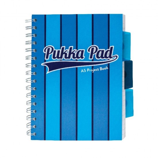 Set 3 caiete cu spirala si separatoare Pukka Pads Project Book Vogue 200 pag dictando A5 albastru/roz Set 3 caiete cu spirala si separatoare Pukka Pads Project Book Vogue 200 pag dictando A5 albastru/roz