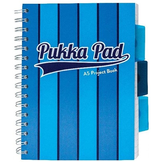 Set 3 caiete cu spirala si separatoare Pukka Pads Project Book Vogue 200 pag dictando A5 albastru/roz Set 3 caiete cu spirala si separatoare Pukka Pads Project Book Vogue 200 pag dictando A5 albastru/roz