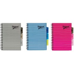 Set 3 caiete cu spirala si separatoare UniPads, A5, dictando, 200 pag, roz albastru, gri Set 3 caiete cu spirala si separatoare UniPads, A5, dictando, 200 pag, roz albastru, gri