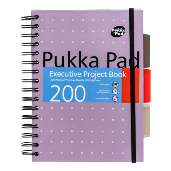 Caiet cu spirala si separatoare Pukka Pads A5 Executive Metallic Project Book, 200 pag, 80 g, coperti cartonate Caiet cu spirala si separatoare Pukka Pads A5 Executive Metallic Project Book, 200 pag, 80 g, coperti cartonate