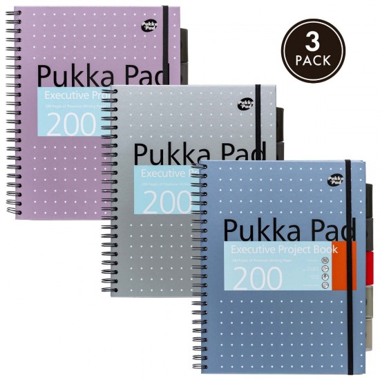 Caiet cu spirala si separatoare Pukka Pads Project Book Metallic A4, 200 pag matematica PINK