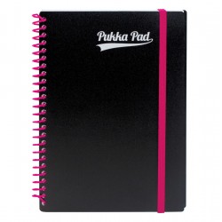 Set 3 caiete cu spirala Pukka Pads PP Neon A5 200 pag dictando, coperti PP, mix culori Set 3 caiete cu spirala Pukka Pads PP Neon A5 200 pag dictando, coperti PP, mix culori