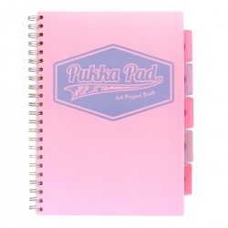 Caiet cu spirala si 5 separatoare Pukka Pads Project Book Pastel, coperti PP, 200 pag DICTANDO, A4, hartie 80g, PINK Caiet cu spirala si 5 separatoare Pukka Pads Project Book Pastel, coperti PP, 200 pag DICTANDO, A4, hartie 80g, PINK