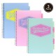 Caiet cu spirala si 5 separatoare Pukka Pads Project Book Pastel, coperti PP, 200 pag DICTANDO, A4, hartie 80g, PINK