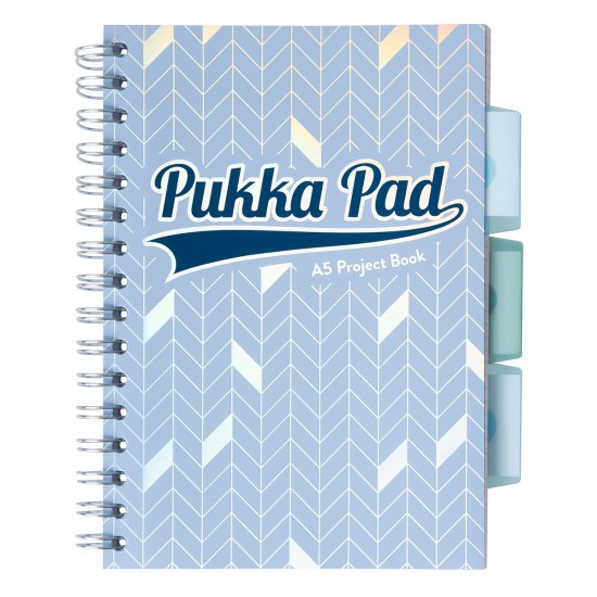 Caiet cu spirala si separatoare Pukka Pads Project Book Glee 200 pag, matematica A5 albastru inchis Caiet cu spirala si separatoare Pukka Pads Project Book Glee 200 pag, matematica A5 albastru inchis