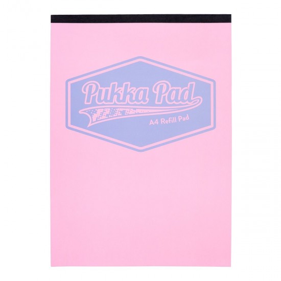 Caiet Pukka Pads Pastel, dictando, A4, 160 pag, hartie 80 g, coperti cartonate PINK