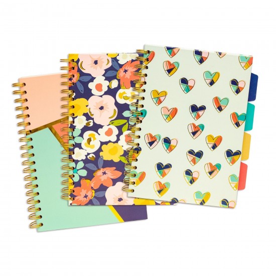Caiet cu spirala si separatoare Pukka Pads Floral Love, format B5, 200 pag, dictando, microperforatii, coperti tari Caiet cu spirala si separatoare Pukka Pads Floral Love, format B5, 200 pag, dictando, microperforatii, coperti tari