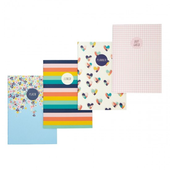 Set 4 caiete Pukka Pads Carpe Diem Hearts, A6, 32 pag, hartie 80 g, compus din: 1 x planner saptamanal, 1 x dictando, 1 x punctat, 1 x foi veline Set 4 caiete Pukka Pads Carpe Diem Hearts, A6, 32 pag, hartie 80 g, compus din: 1 x planner saptamanal, 1 x dictando, 1 x punctat, 1 x foi veline