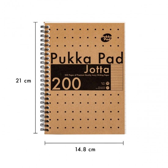 Caiet cu spirala Pukka Pads Jotta Kraft, A5 dictando, 200 pag, hartie 80 g, coperti cartonate