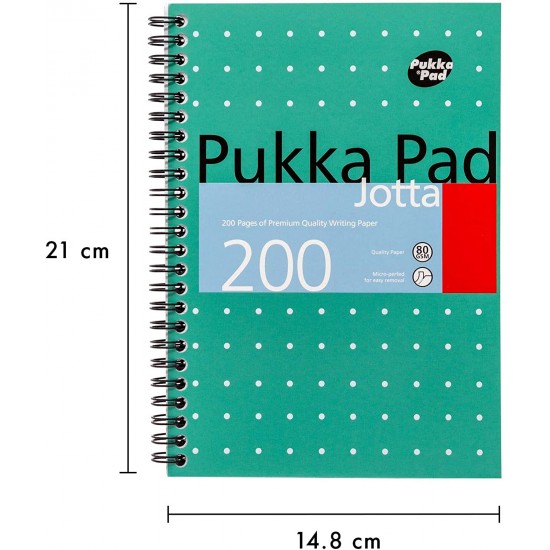 Caiet cu spirala Pukka Pads Metallic Jotta DICTANDO A5, 200 pag, hartie 80 g, coperti cartonate