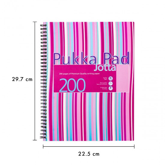 Caiet cu spirala Pukka Pads Stripes dictando A4, 200 pag, coperti PP, negru Caiet cu spirala Pukka Pads Stripes dictando A4, 200 pag, coperti PP, negru