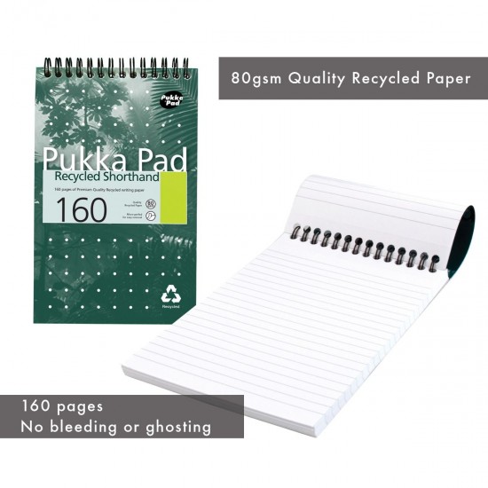 Caiet cu spirala Pukka Pads Recycled Pad 128 x 203mm, 160 pag, hartie 80 g, 100% reciclata, coperti cartonate Caiet cu spirala Pukka Pads Recycled Pad 128 x 203mm, 160 pag, hartie 80 g, 100% reciclata, coperti cartonate