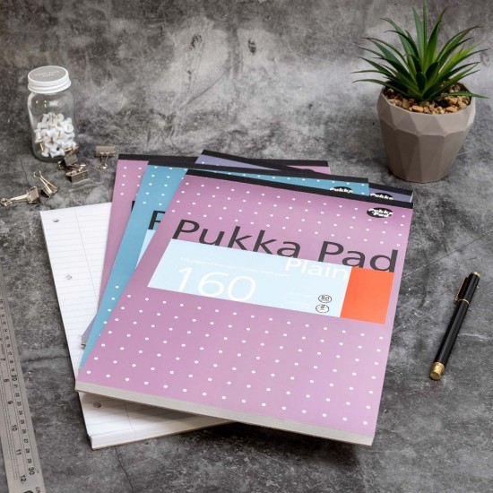 Rezerva Pukka Pads A4 fara liniatura, 160 pag, cu 4 perforatii pentru bilblioraft