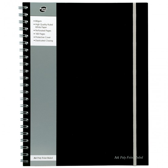 Caiet cu spirala Pukka Pads pp Jotta A4 dictando, 160 pag, hartie 80g, coperti PP, negru Caiet cu spirala Pukka Pads pp Jotta A4 dictando, 160 pag, hartie 80g, coperti PP, negru