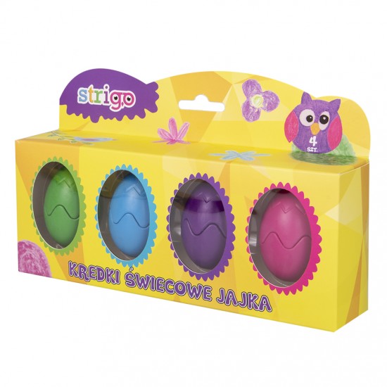 Creioane cerate Strigo, EGGS, 4 culori Creioane cerate Strigo, EGGS, 4 culori
