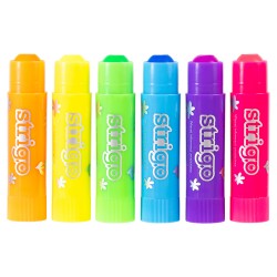 Creioane Strigo Gel Stick 6 culori 10g, neon Creioane Strigo Gel Stick 6 culori 10g, neon