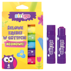 Creioane Strigo Gel Stick 6 culori 10g, neon Creioane Strigo Gel Stick 6 culori 10g, neon