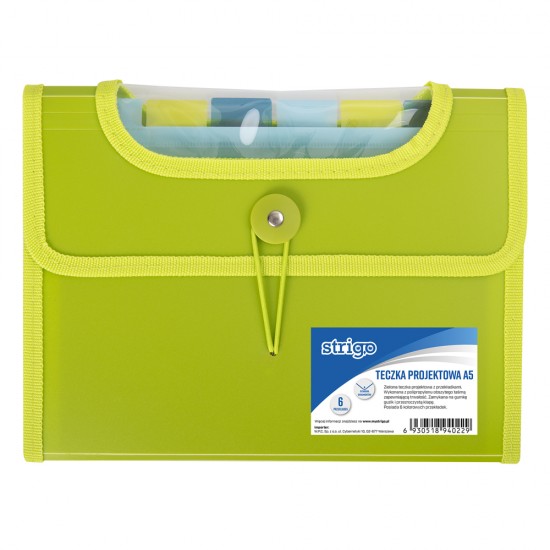 Dosar Strigo Plastic Extensibil A5 6 Compartimente Verde