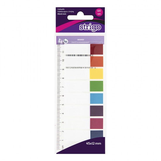 Etichete indexare Strigo adezive 8 paduri 45x12mm 120 file multicolor Etichete indexare Strigo adezive 8 paduri 45x12mm 120 file multicolor