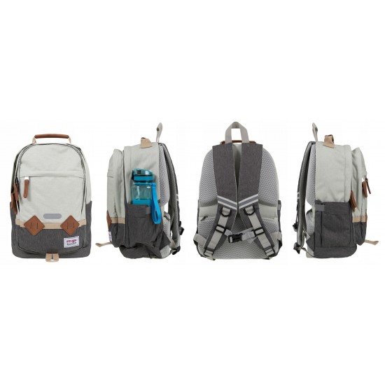 Ghiozdan Strigo 20001ST, Leisure, 40 x 28 x 16, crem-gri, 25 litri Ghiozdan Strigo 20001ST, Leisure, 40 x 28 x 16, crem-gri, 25 litri