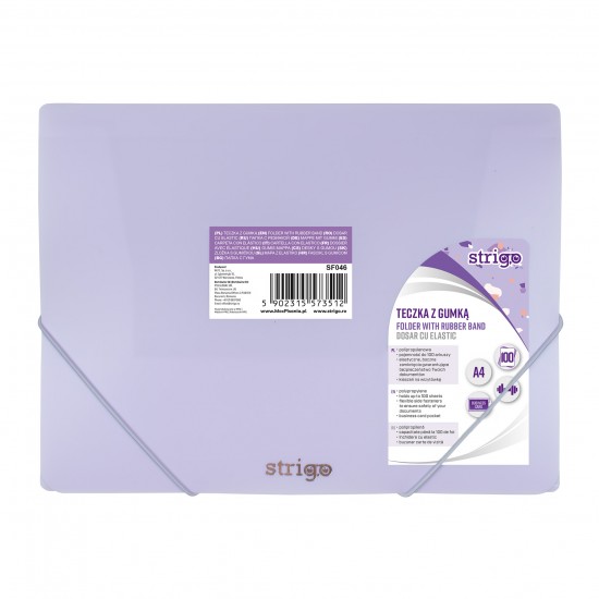 Mapa Strigo A4 cu elastic, PASTEL LILIAC