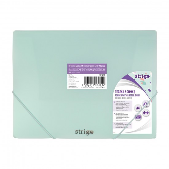 Mapa Strigo A4 cu elastic, PASTEL MENTA