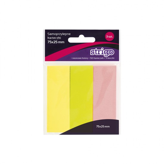 Notite Adezive Strigo 4 paduri 75X25mm 150 File Neon Notite Adezive Strigo 4 paduri 75X25mm 150 File Neon