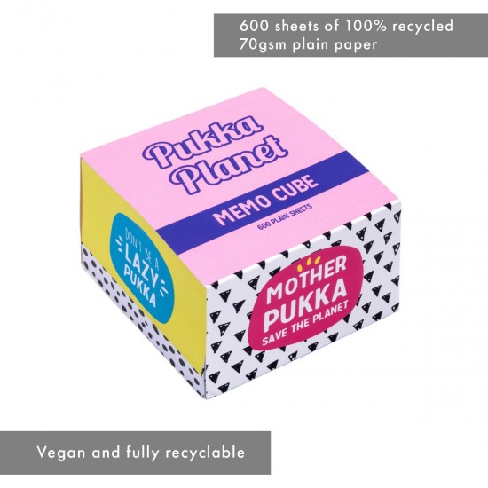 Cub notite neadezive Pukka Planet, 600 file, 80x80 mm, 100% hartie reciclata, 70 g Cub notite neadezive Pukka Planet, 600 file, 80x80 mm, 100% hartie reciclata, 70 g