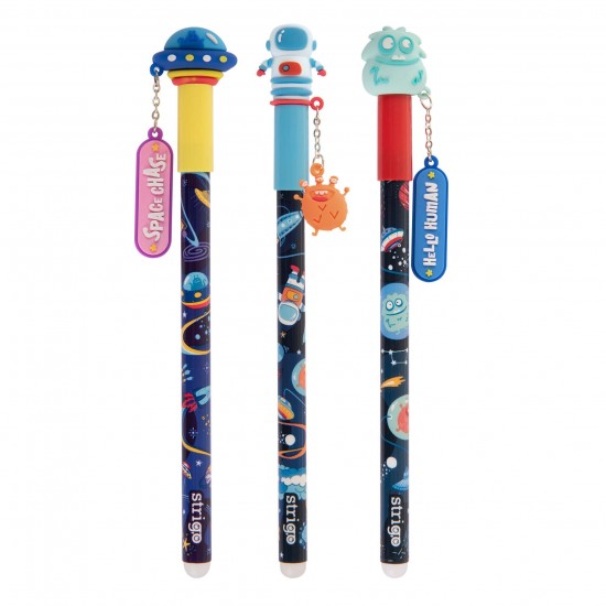 Set 4 pixuri Strigo cerneala cu stergere, Space Set 4 pixuri Strigo cerneala cu stergere, Space