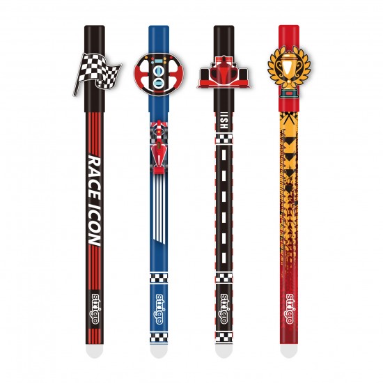 Set 4 pixuri Strigo cerneala cu stergere, RACE, Set 4 pixuri Strigo cerneala cu stergere, RACE,