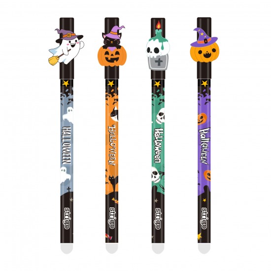 Set 4 pixuri Strigo cerneala cu stergere, HALLOWEEN