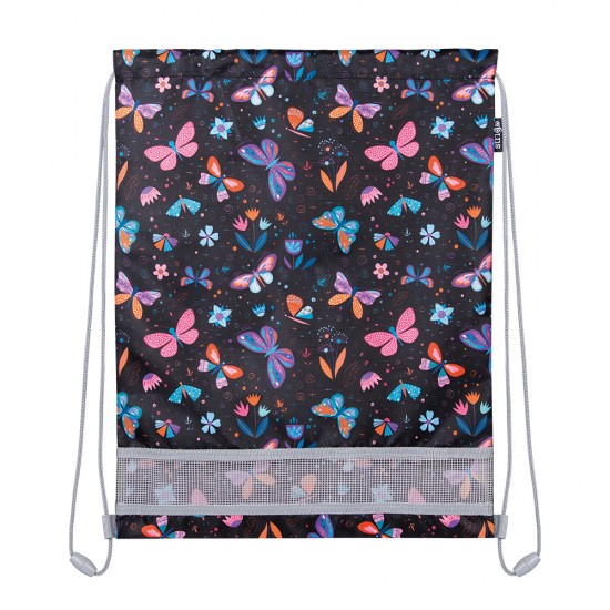 Sac Strigo 'Butterflies' Gym Bag 35x46.5cm, negru-multicolor Sac Strigo 'Butterflies' Gym Bag 35x46.5cm, negru-multicolor