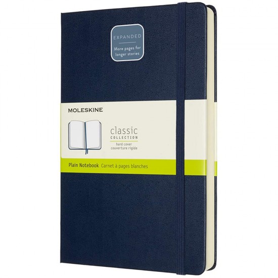 Agenda Moleskine Expanded Large Plain Sapphire Blue, 21 x 13 cm, velina, 400 file Agenda Moleskine Expanded Large Plain Sapphire Blue, 21 x 13 cm, velina, 400 file