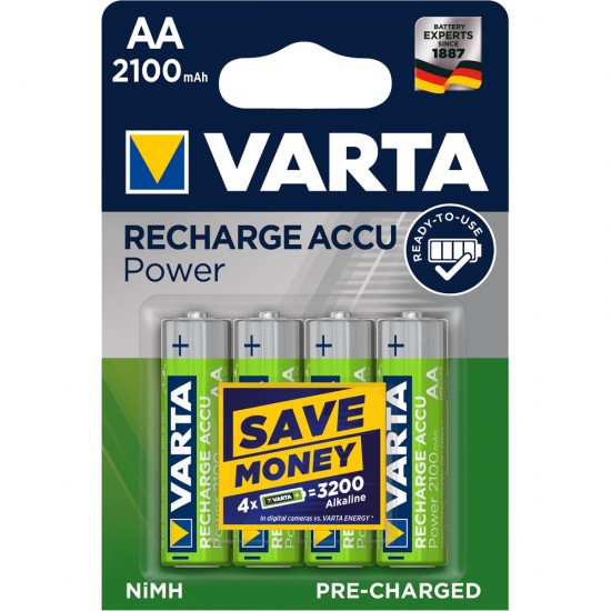 Acumulatori Varta Power, HR6, AA, 2100 mAh, 4 bucati/set