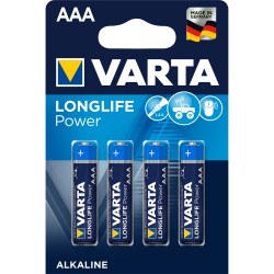 Baterii Varta Longlife Power LR03, AAA, alcaline, 1.5 V, 4 bucati/set Baterii Varta Longlife Power LR03, AAA, alcaline, 1.5 V, 4 bucati/set