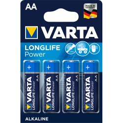 Baterii Varta Longlife Power, LR6, AA, alcaline, 1.5 V, 4 bucati/set Baterii Varta Longlife Power, LR6, AA, alcaline, 1.5 V, 4 bucati/set