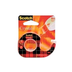 Banda adeziva Scotch Crystal Clear, 19 mm x 7.5 m, cu dispenser Banda adeziva Scotch Crystal Clear, 19 mm x 7.5 m, cu dispenser