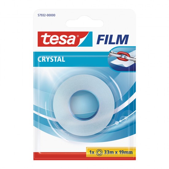 Banda adeziva Tesa Crystal, 19 mm x 33m