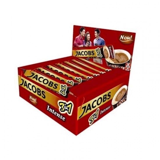 Cafea solubila Jacobs 3 in 1 Intense, 24 plicuri/cutie Cafea solubila Jacobs 3 in 1 Intense, 24 plicuri/cutie