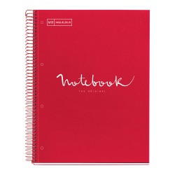 Caiet cu spira, Miquelrius, Emotion, A4, dictando, 80 file, coperta carton dur, rosu Caiet cu spira, Miquelrius, Emotion, A4, dictando, 80 file, coperta carton dur, rosu